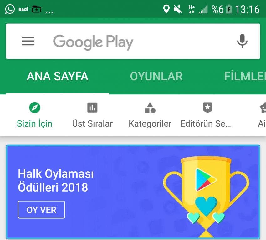 Google Play’de Halk Oylaması!